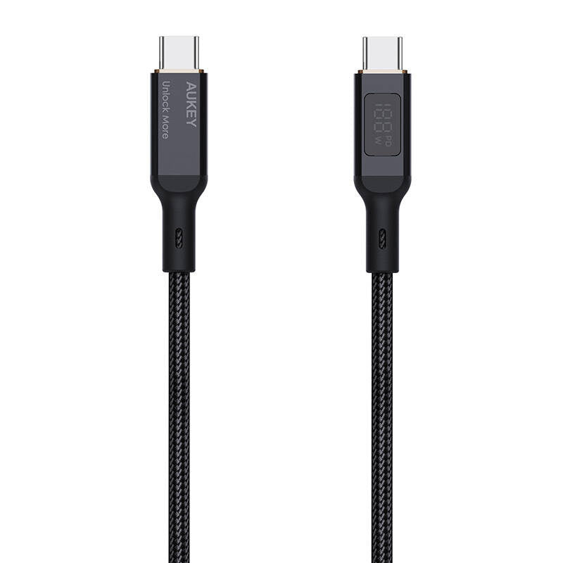 Cumpara acum Cablu USB-C la USB-C Aukey CB-MCC102, 100W, 1.8m (negru) de la Mesterul Minune