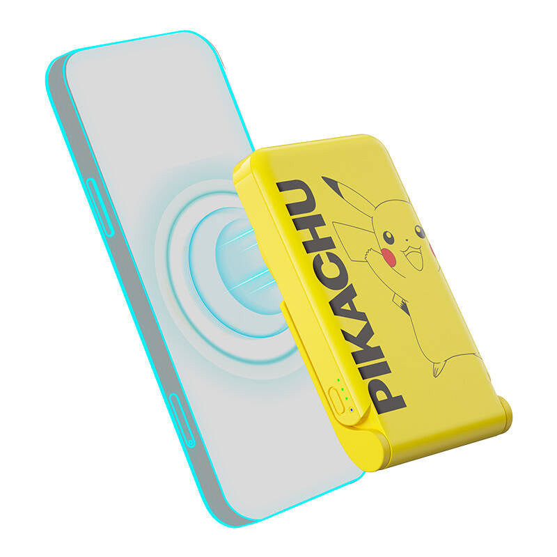 Cumpara acum Powerbank magnetic OTL 5000 mAh, USB-C 15W, Pokemon Pikatchu cu suport (galben) de la Mesterul Minune