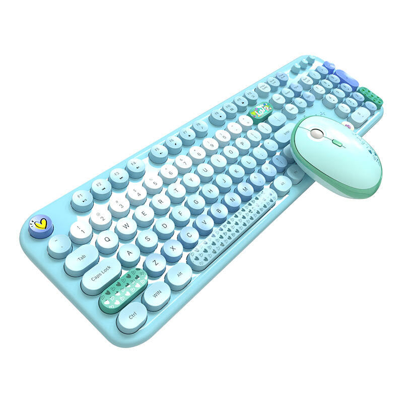 Cumpara acum MOFII Lovely 2.4G Set tastatură + mouse fără fir (albastru) de la Mesterul Minune