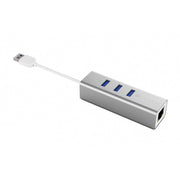 Cumpara Adaptor Satechi Aluminium 3-Port HUB & Ethernet Lan Network (Silver) de la Mesterul Minune