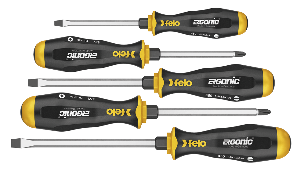 Cumpara acum Set 5 surubelnite mecanice, Felo Ergonic 450, SL | PH, 5 piese, Felo de la Mesterul Minune
