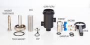 Filtru antimagnetita G0201 pentru centrale termice, magnet 10000 gauss