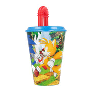 Cumpara acum Pahar de apă cu pai pentru copii STOR 40530 430 ml Sonic the Hedgehoh (albastru&roșu) de la Mesterul Minune