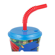 Cumpara acum Pahar de apă cu pai pentru copii STOR 40530 430 ml Sonic the Hedgehoh (albastru&roșu) de la Mesterul Minune