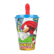 Cumpara acum Pahar de apă cu pai pentru copii STOR 40530 430 ml Sonic the Hedgehoh (albastru&roșu) de la Mesterul Minune