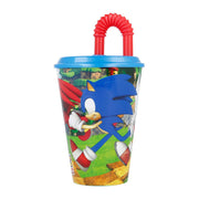 Cumpara acum Pahar de apă cu pai pentru copii STOR 40530 430 ml Sonic the Hedgehoh (albastru&roșu) de la Mesterul Minune