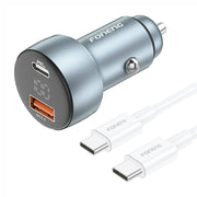 Cumpara acum Încărcător auto Foneng C18 1xUSB-A, 1xUSB-C 2.4A 48W (gri) + cablu USB-C la USB-C de la Mesterul Minune