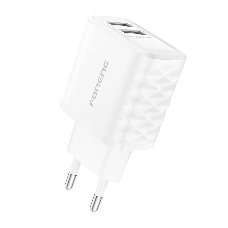 Cumpara acum Foneng EU53 2xUSB-A, 2.4A încărcător de rețea (alb) + cablu USB-A toLightning de la Mesterul Minune