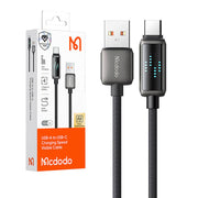 Cumpara acum Mcdodo CA-2350 Cablu USB-A la USB-C, 6A, afișaj LED, 1,2 m de la Mesterul Minune