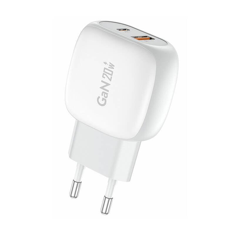 Cumpara acum Foneng EU41 USB-C+USB-A 20W încărcător de rețea + cablu USB-C - Lightning (alb) de la Mesterul Minune