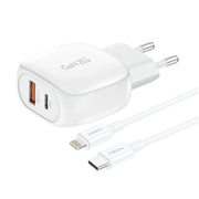 Cumpara acum Foneng EU41 USB-C+USB-A 20W încărcător de rețea + cablu USB-C - Lightning (alb) de la Mesterul Minune