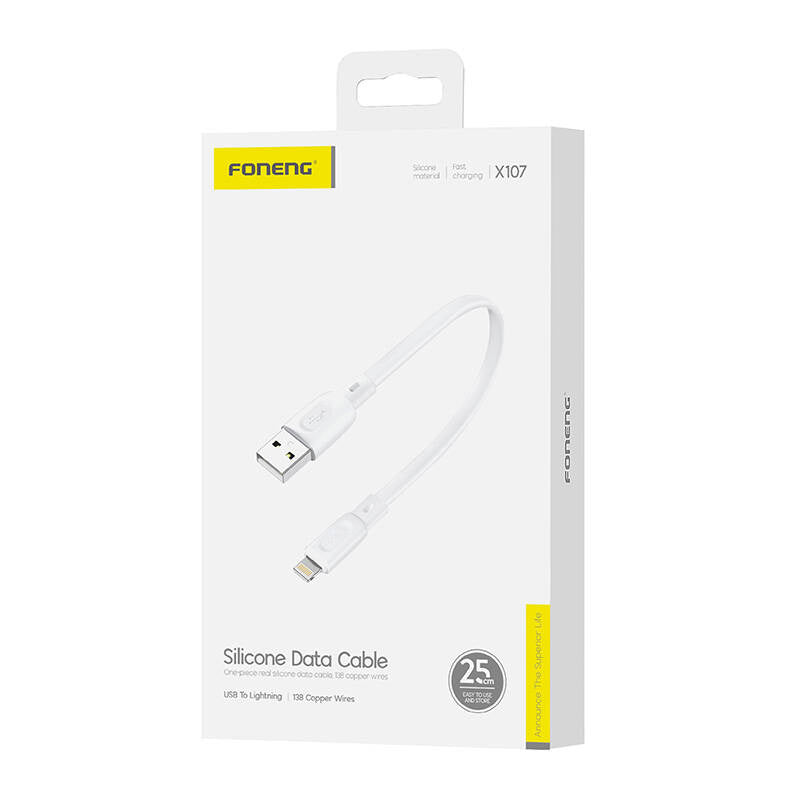 Cumpara acum Cablu USB-A - Lightning Foneng X107 3A, 0.25m (biały) de la Mesterul Minune