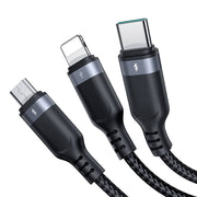 Cumpara acum Cablu multifuncțional USB la USB-C 2x Lightning Micro Joyroom S-A18 de la Mesterul Minune