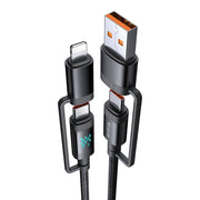 Cumpara acum McDodo 4-in-1 USB-C/A la USB-C/Cablu fulger CA-1990 1.2m (negru) de la Mesterul Minune