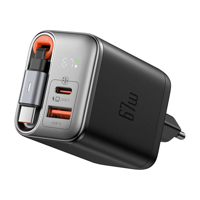 Cumpara acum McDodo CH-3700 67W GaN 2-in-1 USB-C+A încărcător, 65cm cablu USB-C, negru de la Mesterul Minune