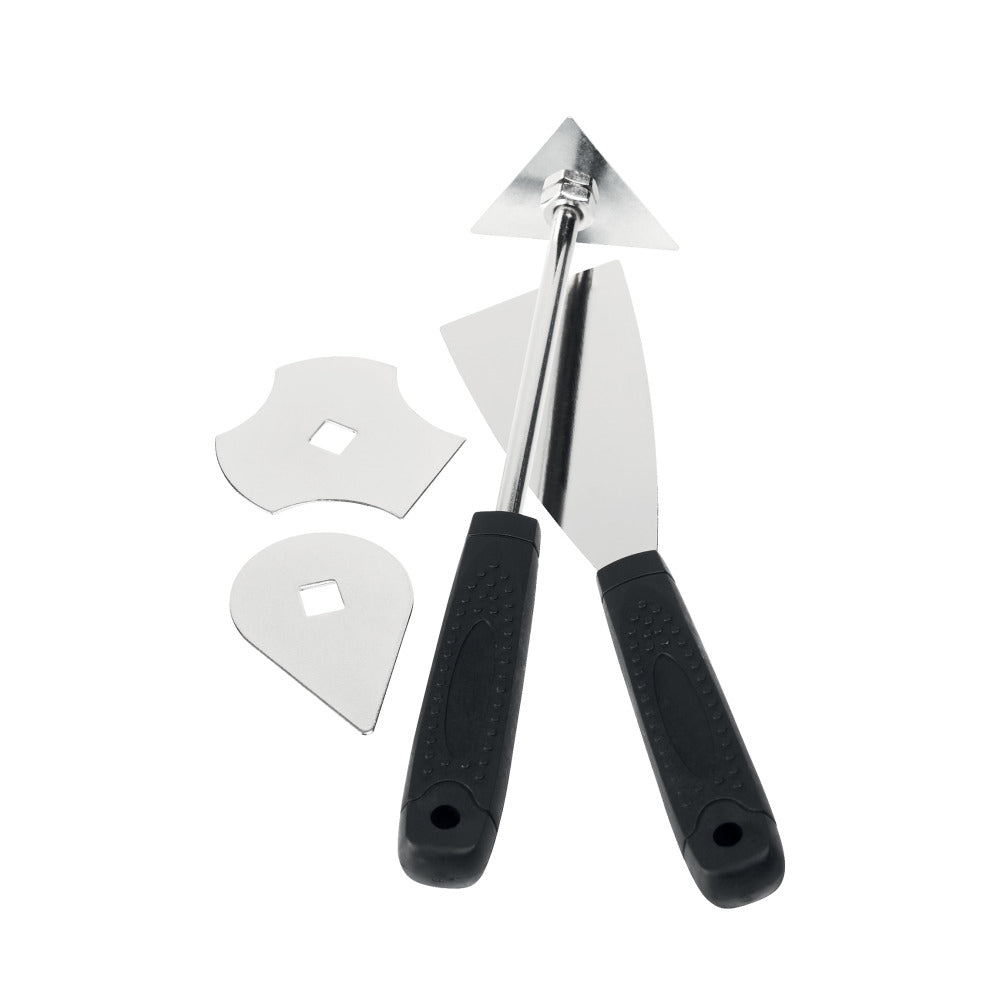 Rapid 5000210, set raclete pentru curatarea vopselei, include 3 lame interschimbabile concepute pentru diferite suprafete
