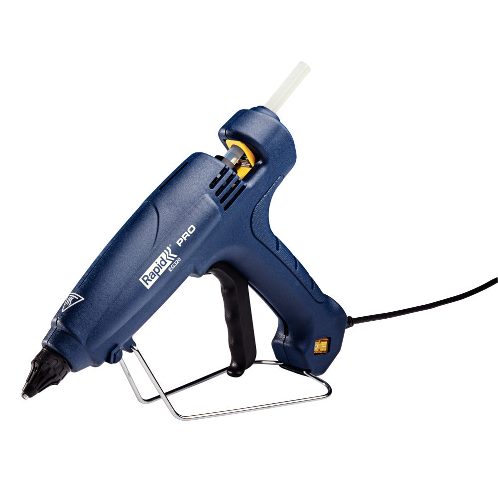 Rapid 5000326, Pistol profesional GlueGun PRO EG320, albastru, max 120W, debit 1000g/h, 195°C, functional cu batoane de 12 mm