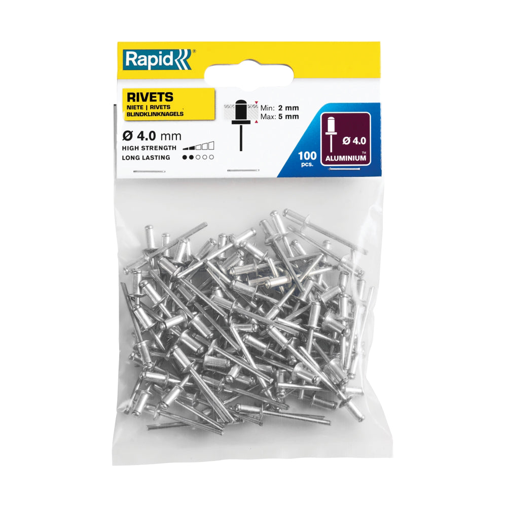 Rapid 5000378, set 100 de nituri de 2-5 mm, Ø4.0 x 8 mm 