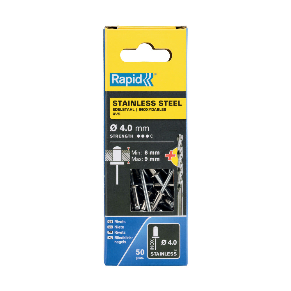 Cumpara acum set nituri din otel inoxidabil, inclusiv burghiu, 50 buc, 6-9mm, Ø4.0 de la Mesterul Minune