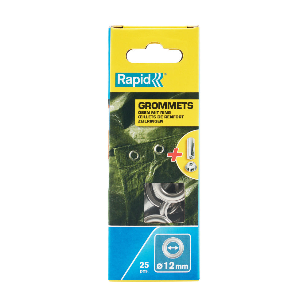 Rapid 5000413, set 25 ocheti din otel cromat, inclusiv sistem de fixare, 12x23mm