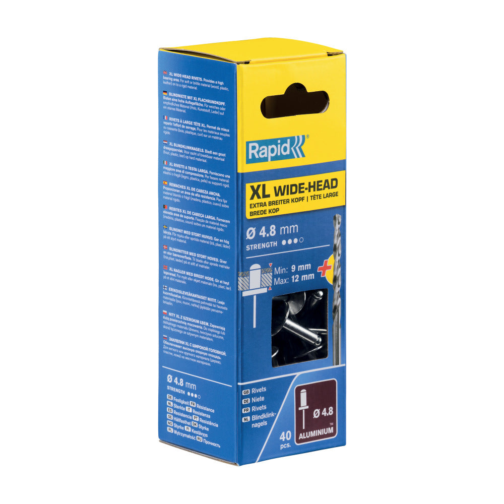 Cumpara acum set nituri cu cap XL din aluminiu, burghiu inclus, 40 buc, 9-12mm de la Mesterul Minune