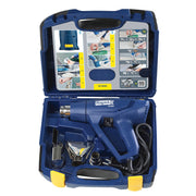 Rapid 5001350, Set pistol cu aer cald R1800, temperatura 300-550 grade, 1600W, debit reglabil in 2 trepte 250-450l/min, + geanta de transport si accesorii