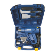 Rapid 5001350, Set pistol cu aer cald R1800, temperatura 300-550 grade, 1600W, debit reglabil in 2 trepte 250-450l/min, + geanta de transport si accesorii