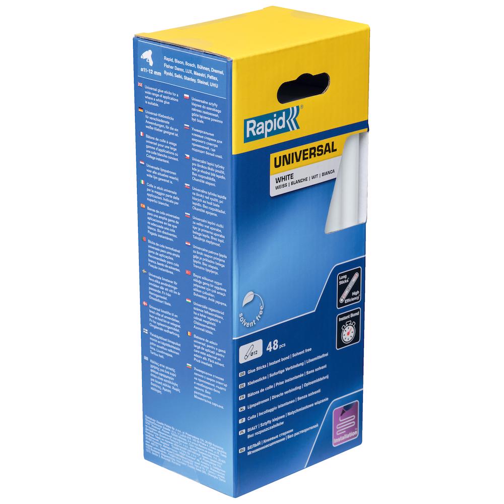 Cumpara acum Set 48 batoane de adeziv, universale, albe, 12 x 190 mm, Rapid 5001412 de la Mesterul Minune