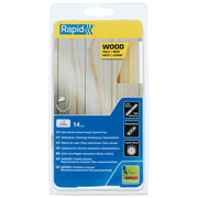 Rapid 5001420, set 14 batoane de adeziv, lemn, galben, 12 x 190 mm