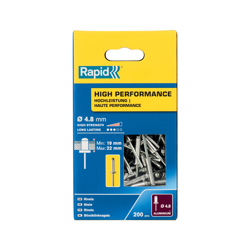 Cumpara acum set 200 de nituri high performance, Ø4.8 x 25 mm, Rapid 5001440 de la Mesterul Minune