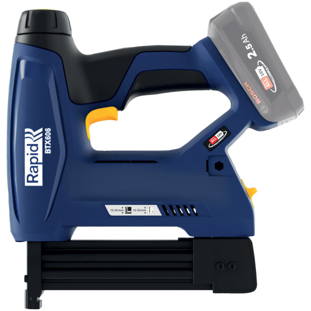 Rapid 5001505, P4A, Pistol capsator cu acumulator BTX606, functional cu capse No.606 si cuie No.8, Bosch Power for All Alliance