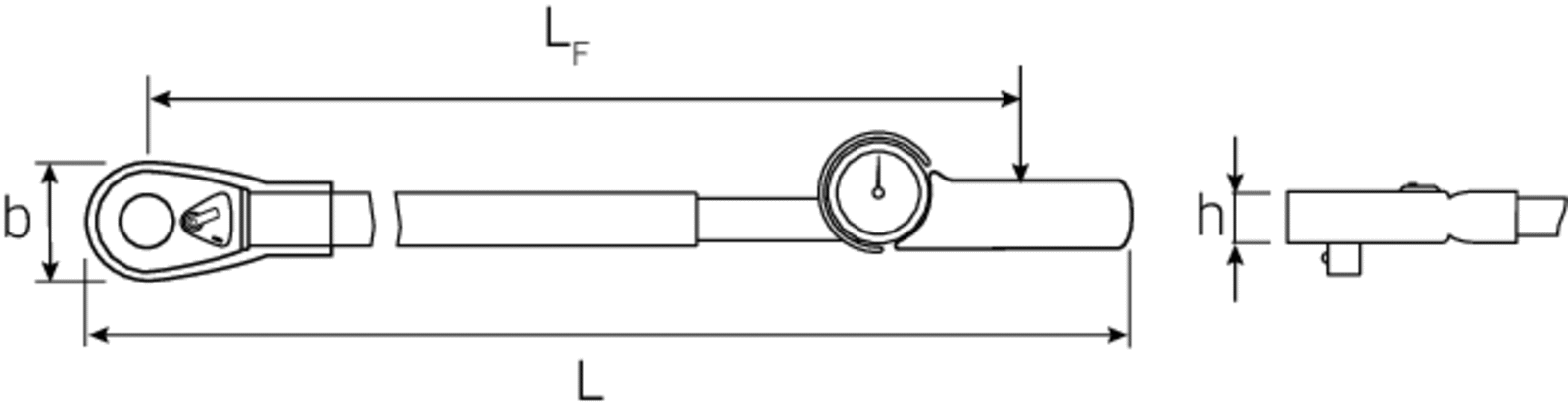 Cheie dinamometrica manoskop 71AR/80, cu click, 160–800 Nm