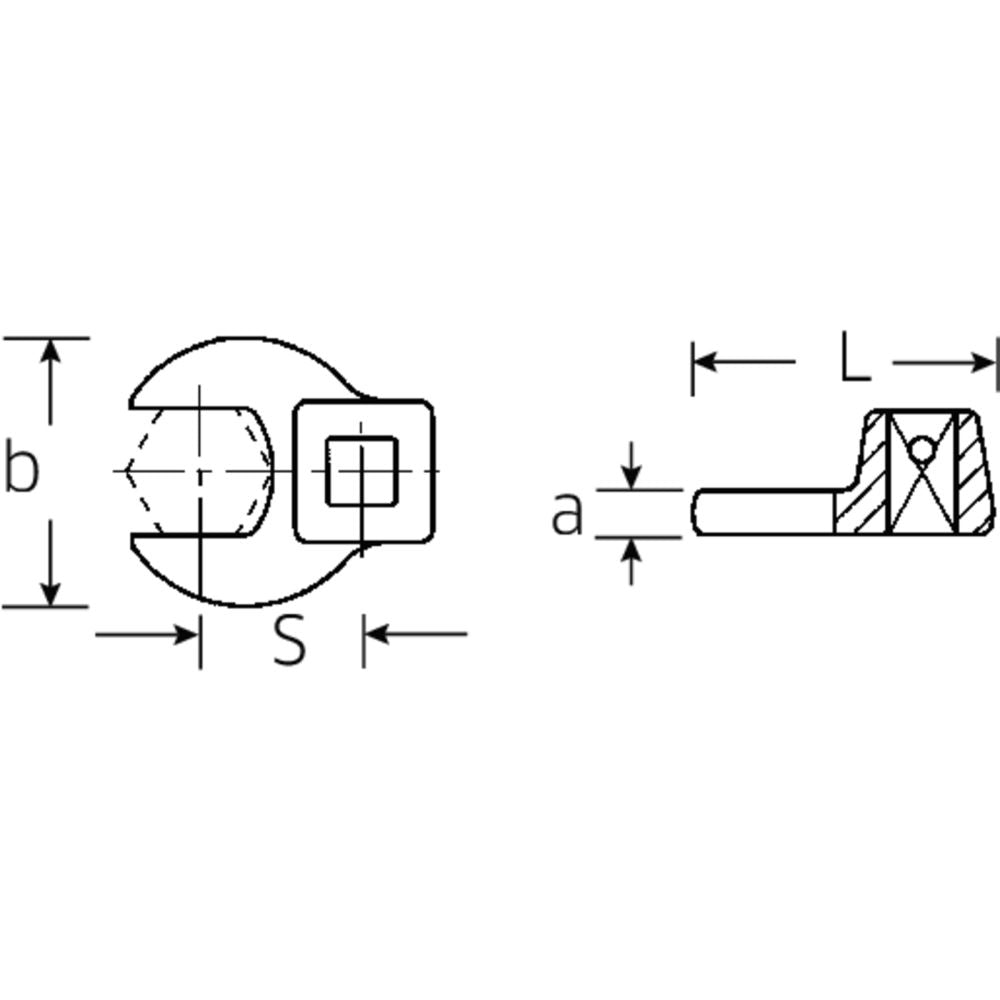 Cap deschis cheie dinamometrica, Stahlwille 540 24, prindere 3/8", deschidere 24 mm