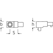 Cap fix cheie dinamometrica, Stahlwille 734/100, prindere 22x28 mm, patrat 3/4