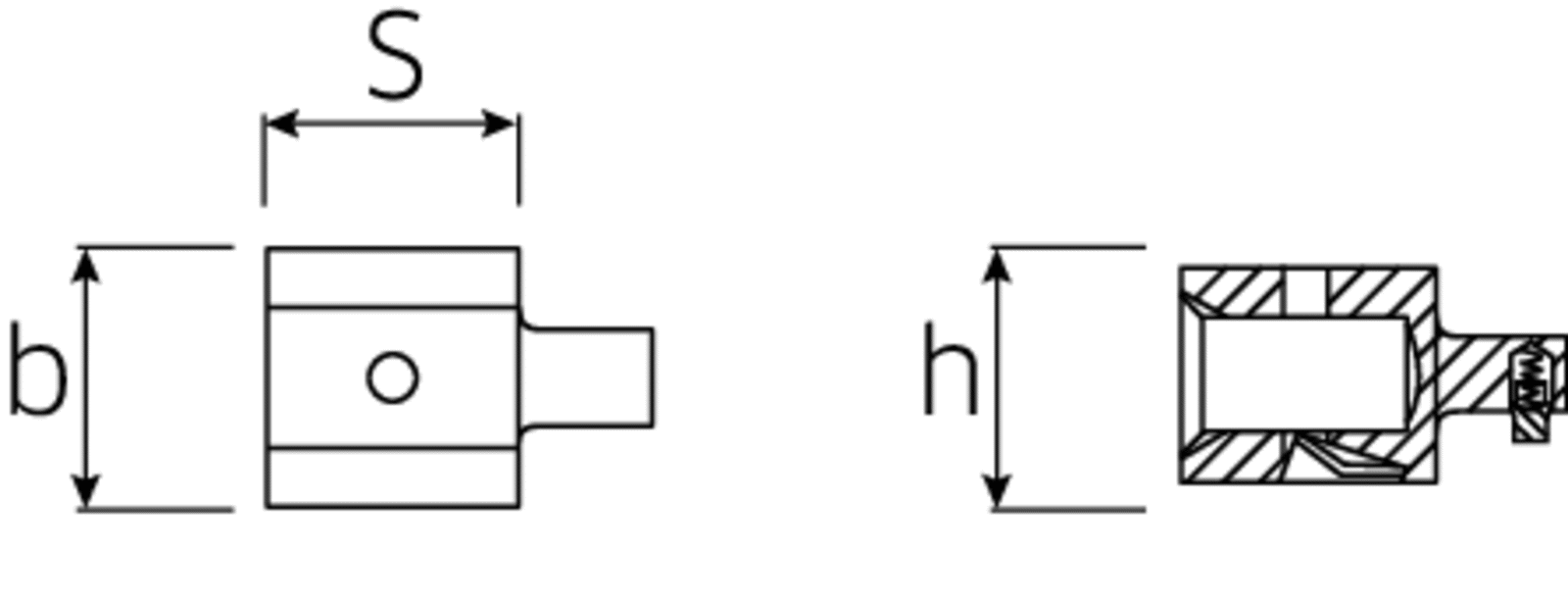 Adaptor capat cheie dinamometrica Stahlwille 7370/10, prindere in 14x18 - out 9x12 mm