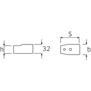 Adaptor capat cheie dinamometrica Stahlwille 7370/80, prindere 24.5x28 mm