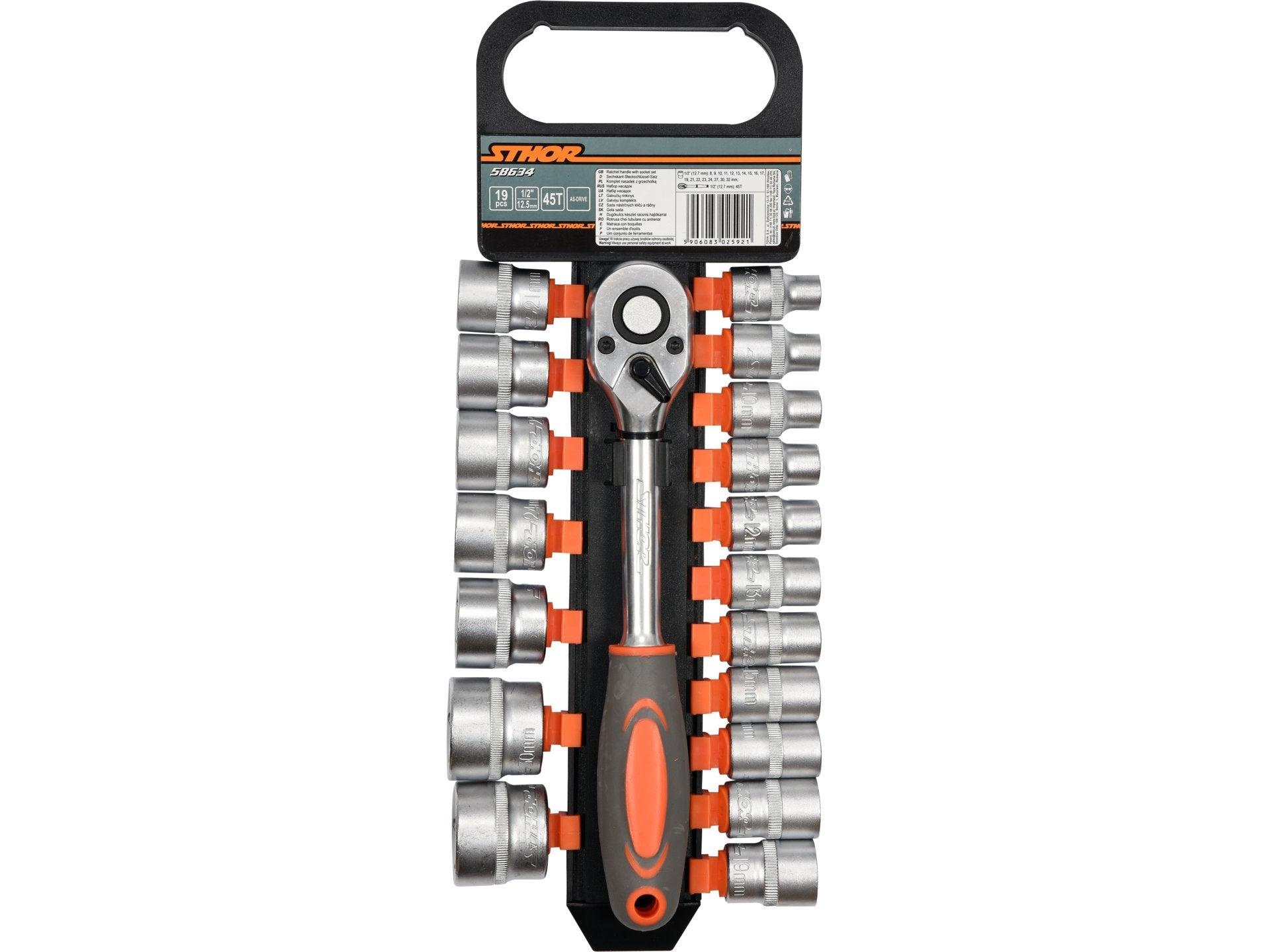 SET TUBULARE + ANTRENOR 19 BUC, 1/2'' STHOR 58634