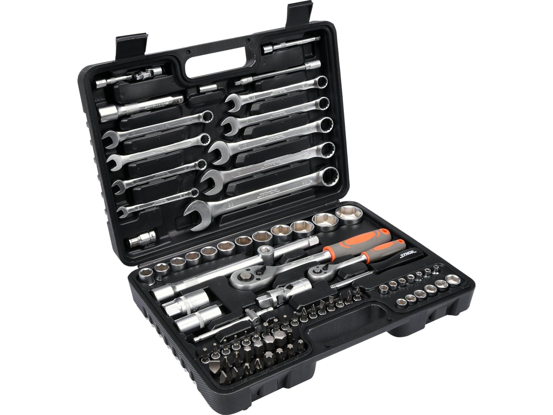 TRUSĂ TUBULARE 1/2''-1/4'', 82 PIESE STHOR 58689