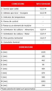 Boiler termoelectric cu o serpentina Eldom WV15046SR, 3000 W, 150 l,