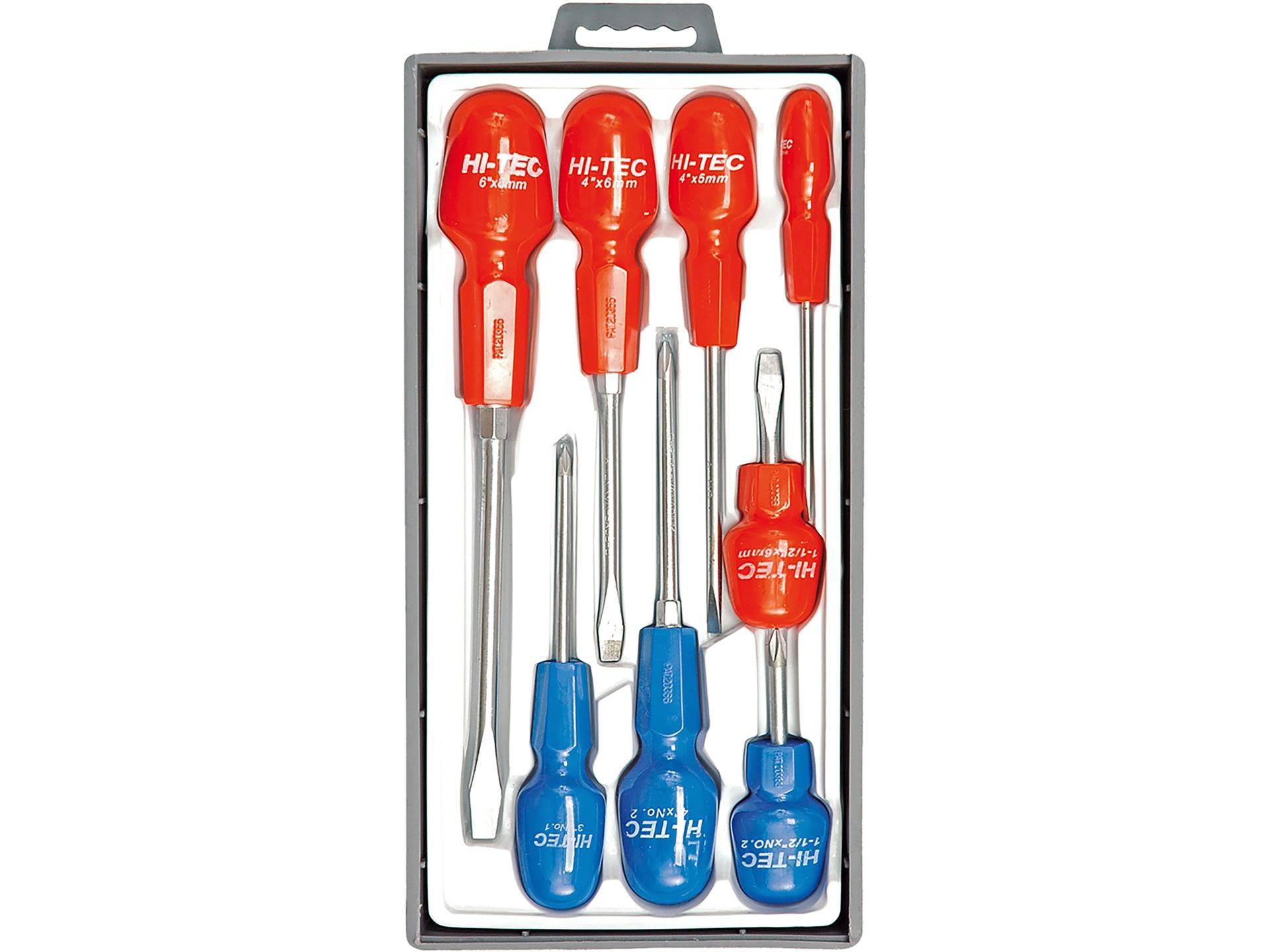 SET 8 ȘURUBELNIȚE HI-TEC DREPTE + CRUCE VOREL 61590