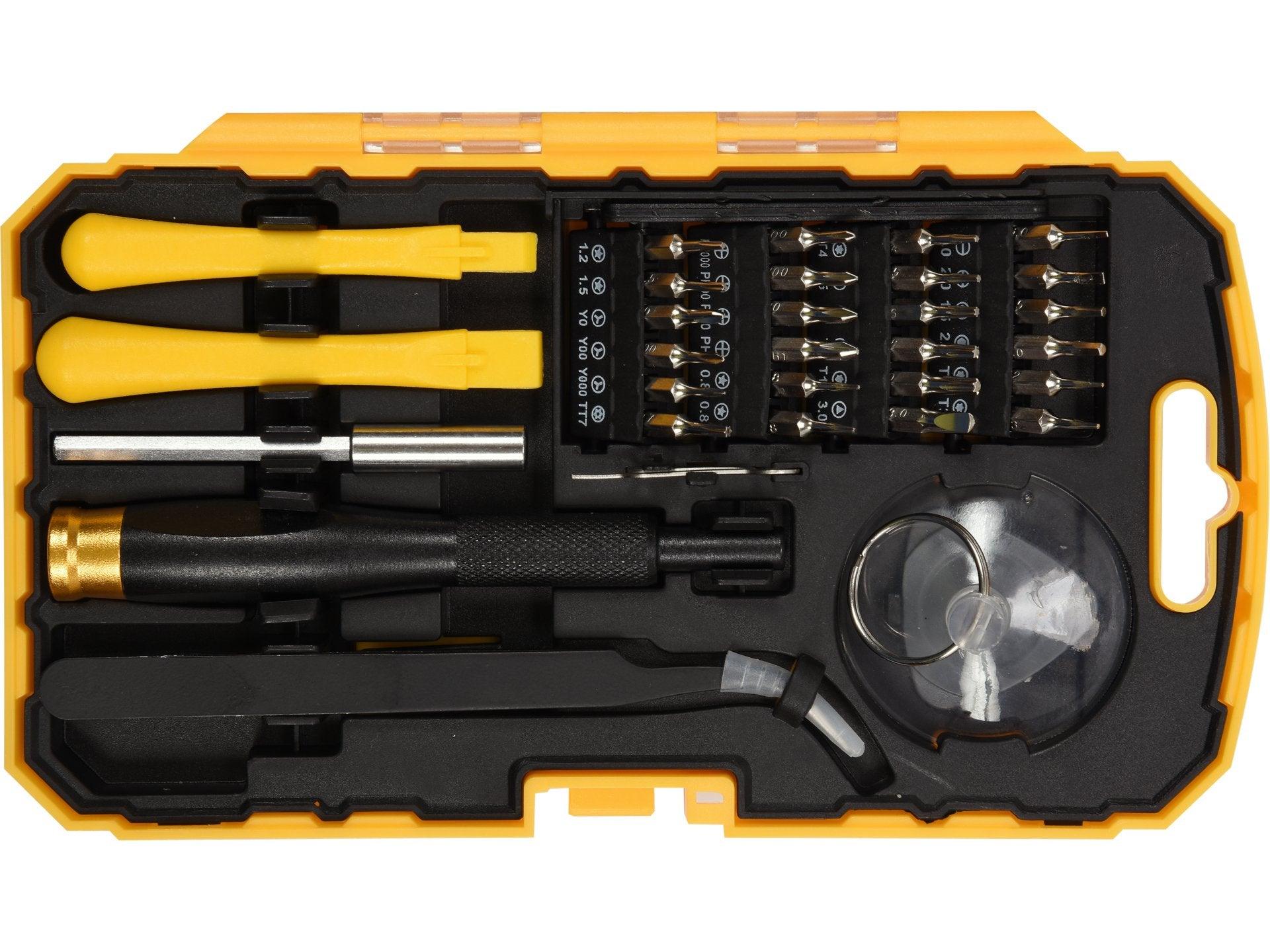 SET ȘURUBELNIȚĂ PENTRU REPARARE TELEFON MOBIL, 32 PIESE VOREL 64384