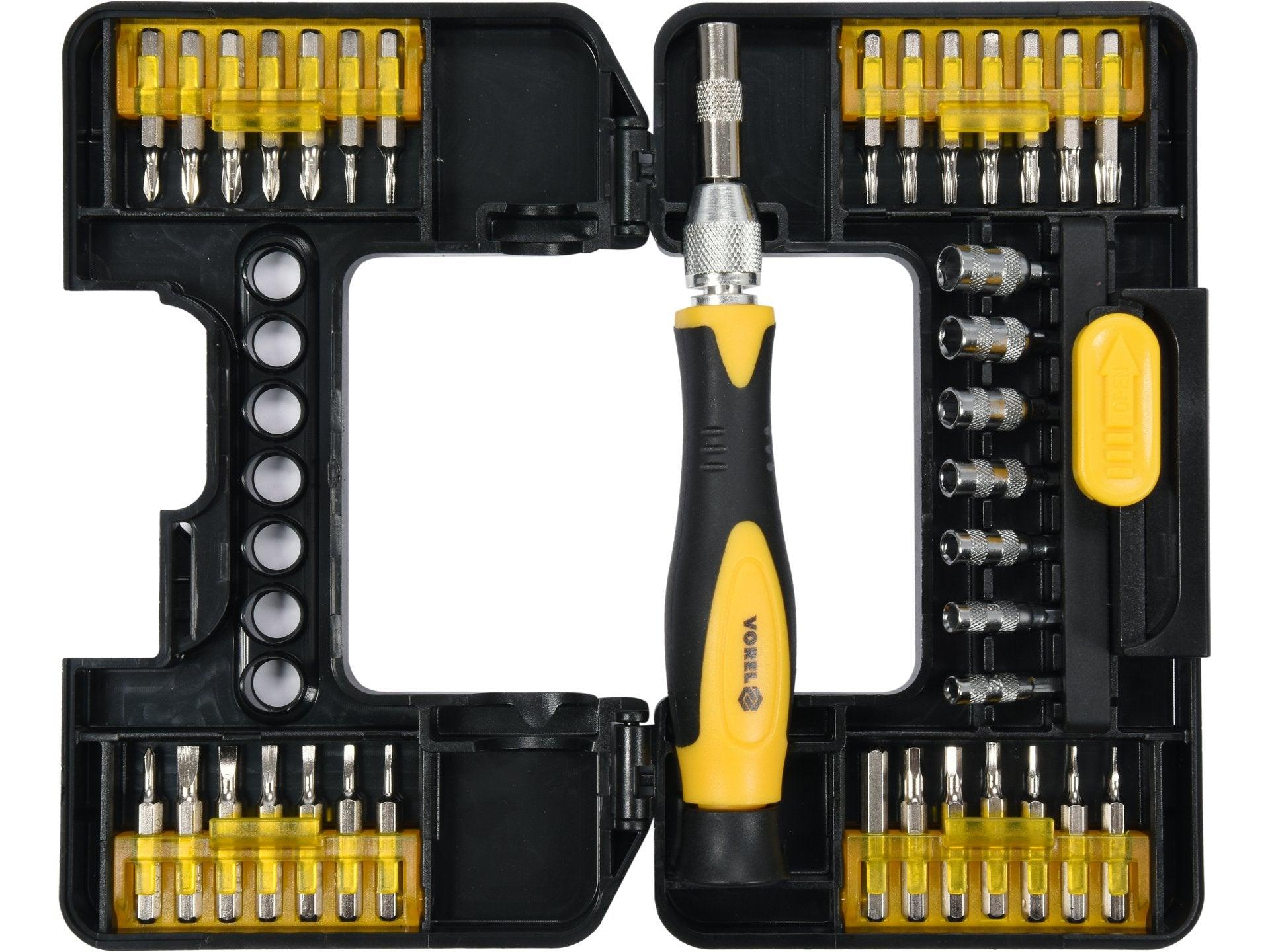 SET ȘURUBELNIȚĂ CU BIȚI, 37 BUC VOREL 65022