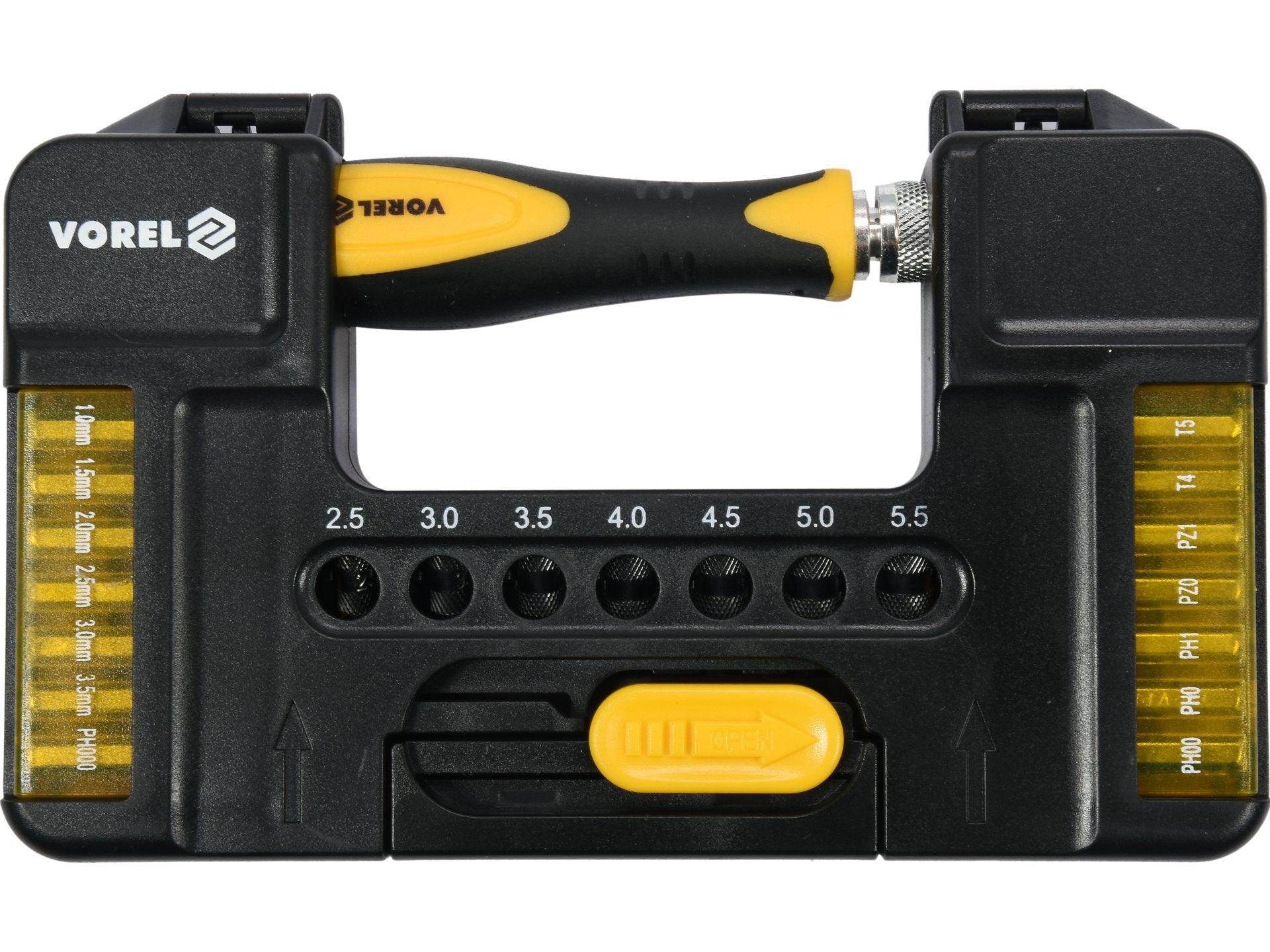 SET ȘURUBELNIȚĂ CU BIȚI, 37 BUC VOREL 65022