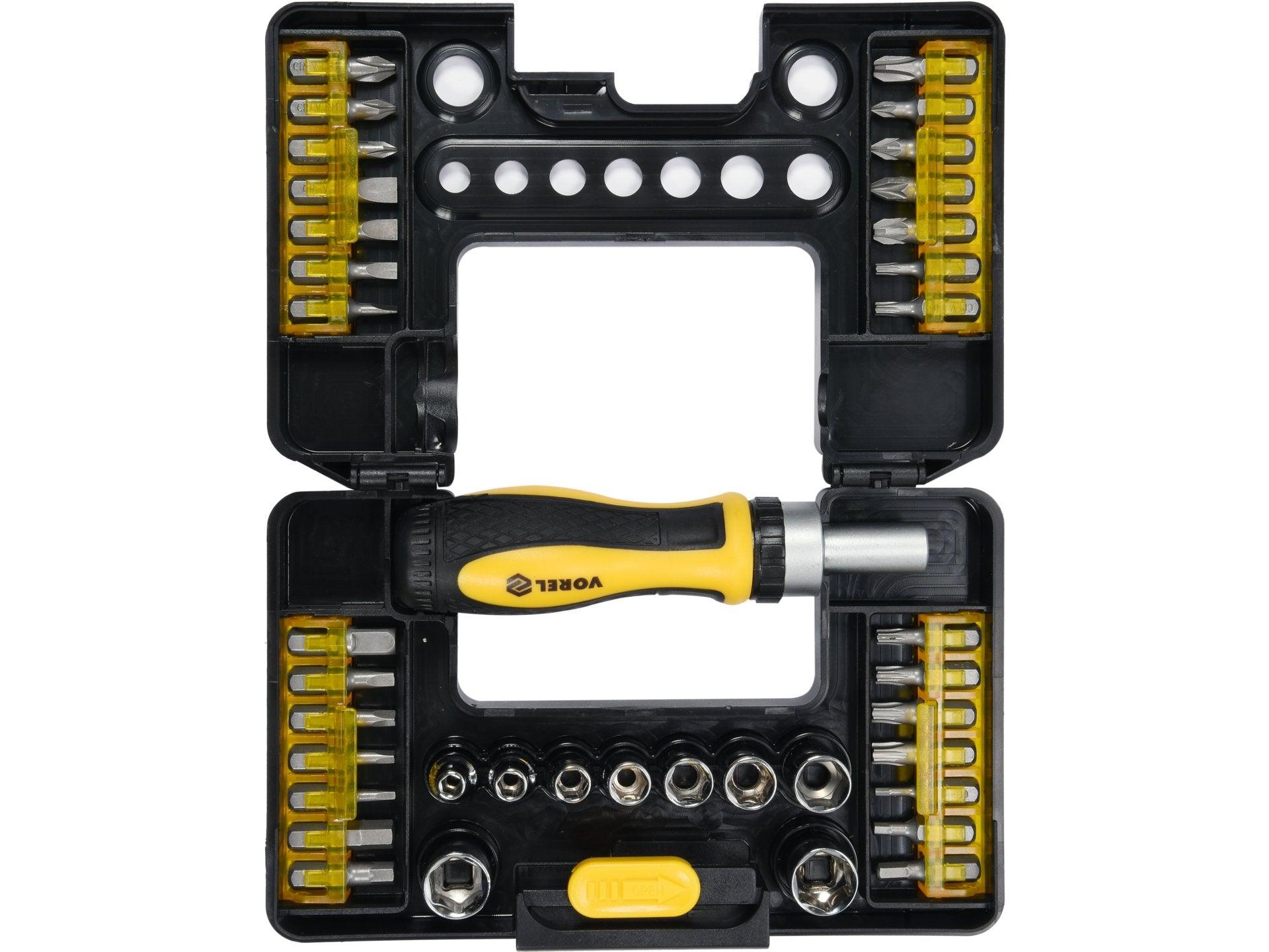 TRUSĂ TUBULARE ȘI BIȚI, 38 BUC VOREL 65023
