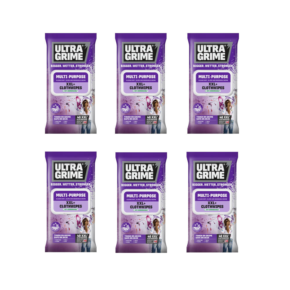 Set 6 pachete de servetele umede UltraGrime Multi-Purpose Pomelo Scent, 38 cm x 25 cm, 240 de bucati