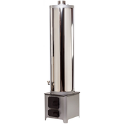 Boiler pe lemne FM Group din inox 90 L cu focar cu usi din tabla