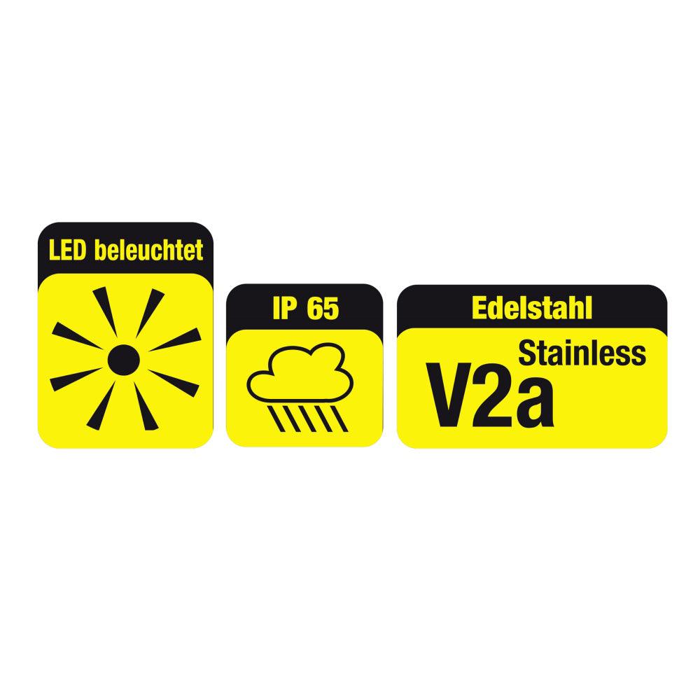 Heidemann 70528, buton pentru sonerie Stainless LED, 19, 24V ~ / 0,5A, 22 x 19 x 31mm