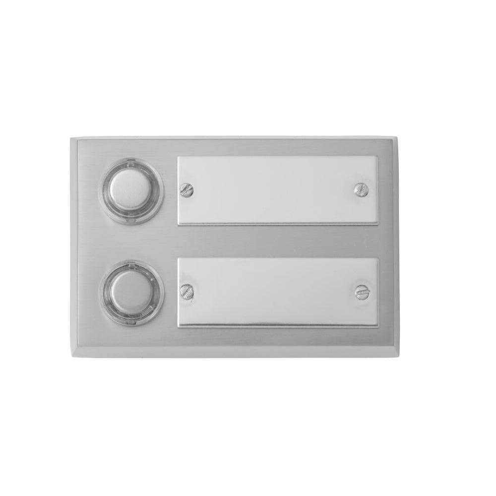 Heidemann 70722, buton pentru sonerie dublu Mainau nickel plated, 24V ~ / 1A, 56 x 96 x 23mm