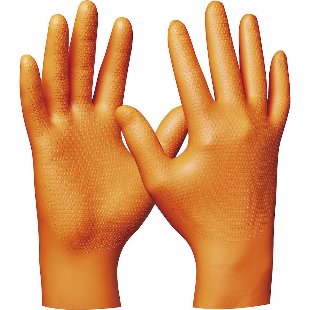 Cumpara acum Set 50 de manusi de protectie Orange Nitril Ultra Grip, din nitril, uz de la Mesterul Minune