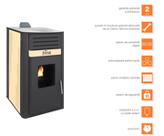 Termoșemineu pe peleți Ferroli Mirano Pellet N 24kW 3,1 kg/h panou